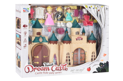 Замок KDL-07 з ляльками,меблями, музика, світло, 2 кольори, коробка 39*7,5*30