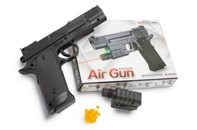 Пістолет 716-1 світло, лазер, кулі, в коробці– 18*3*13.5 см, р-р іграшки – 18.5 см