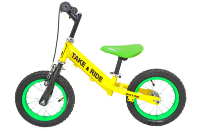 Велобіг Take&Ride RB-50 Lux з тормозами жовто-салатовий