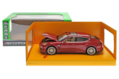 Машина металева 68245A "АВТОПРОМ" 1:24 "Porsche Panamera S" 2 кольори, батарейки, світло, звук, відкриваються двері, капот, багажник, в коробці 24,5*12*10 см 