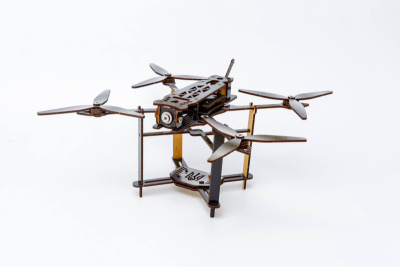 Дерев'яний 3D конструктор FPV "Дрон" Puz-00923 PuzzleOk