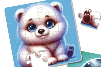М'які пазли " Ведмедик та пінгвеня" VT1102-38 Vladi Toys 