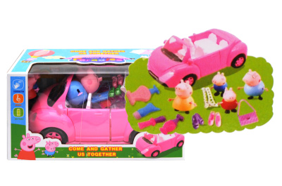 Машина з героями "Свинка" музична, зі світлом, в коробці YM11-808 р.30*16*15см.