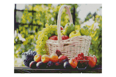 Алмазна картина FA40054 «Кошик з фруктами», розміром 40х50 см