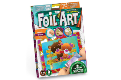 Набір креативної творчості "Аплікація кольоровою фольгою "FOIL ART" FAR-01-01,02,03...10 DANKO