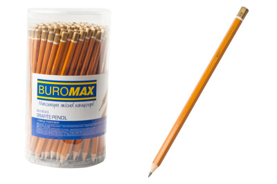  Олівець графітовий PROFESSIONAL HB без гумки туба 144 шт (продається упаковкою), BM.8543