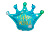 Фольгована кулька корона Princе (блакитна) 76 см.