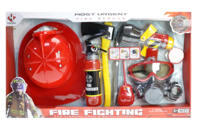 Пожежний набір F009B з каскою та маскою коробка 61*5,5*36