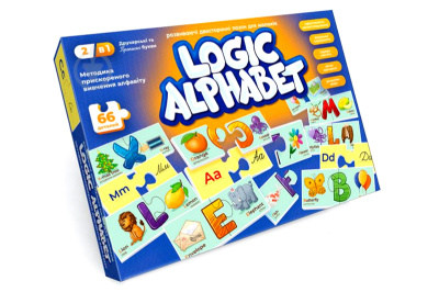 Пазли-асоціації, що розвивають "Logic Alphabet" англ/укр G-LoA-01-04U DANKO