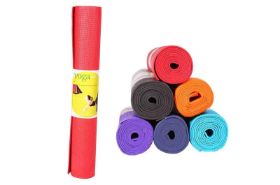 Килимок для йоги/фітнеса BT-SG-0004 PVC 4 мм 173*61 см 6 кольори, кульок