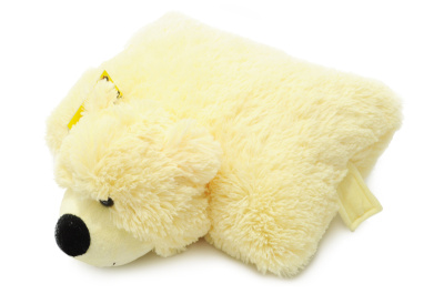 Ведмедик-подушка маленька молочна B038 37см