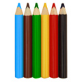 кольорові олівці, фломастери