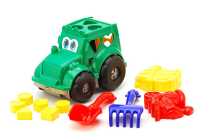 Сортер-трактор "Кузнечик" №2 (лопатка,грабельки і 2 великі пасочки) 0336 Colorplast
