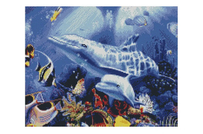 Алмазна картина FA11051 «Два дельфіни», розміром 40х50 см
