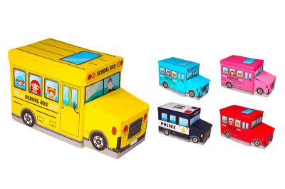 Корзина для іграшок BT-TB-0011, автобус, 5 кольорів, кульок, р. 27*31*55 см