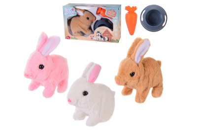 М`яка іграшка інтерактивний кролик RA004-4/5/6 3 кольори, в наборі морква, в коробці – 30*8.5*18.5
