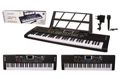 Орган BD-601D/602D на батар., 61 клавіша, з мікрофоном, USB-кабель, в коробці – 75*9*23,5 см, р-р іграшки – 67,5*21*5 см 